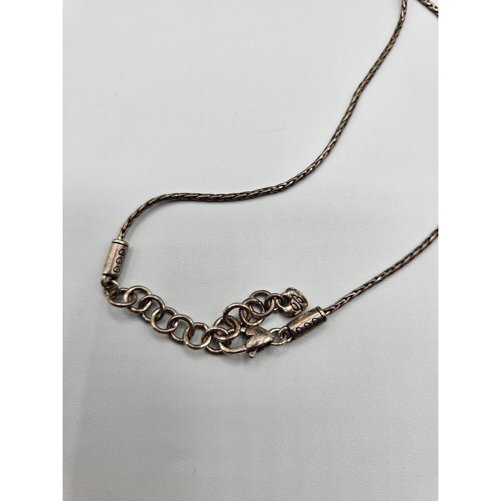 Brighton Heart Lanyard Badge Clip Pendant Necklace Silver Plate - Picture 5 of 5
